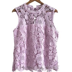 Lace Crotchet Blouse L Lilac Purple Cottagecore Fairy Coquette